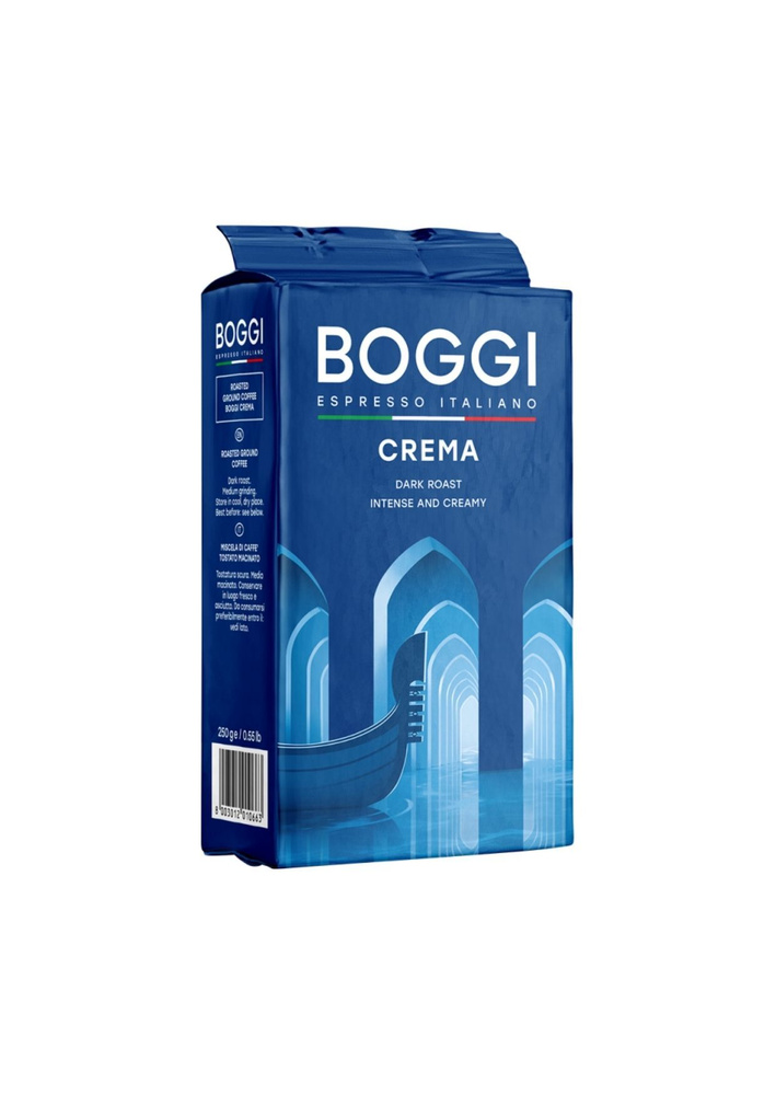 Молотый кофе Boggi Crema 250 г арабика робуста для турки, кофемашины в офис и для дома  #1