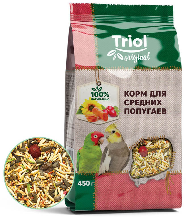 Корм Triol Original для средних попугаев, 450 г #1