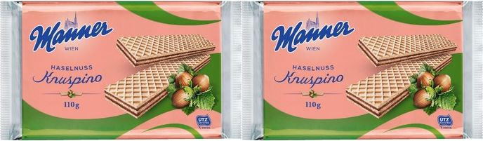 Вафли Manner Кнуспино с ореховым кремом, комплект: 2 упаковки по 110 г  #1