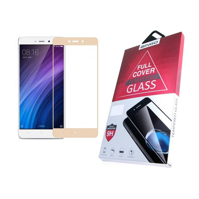 Защитное стекло 3D BINGO для Samsung A600 Galaxy A6 (2018) проклеивается на весь экран, золотое #1