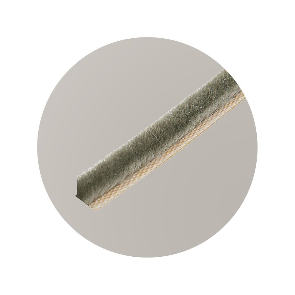 Фетр уплотнитель для москитных сеток щеточный серый 7*6 мм 15 м  #1