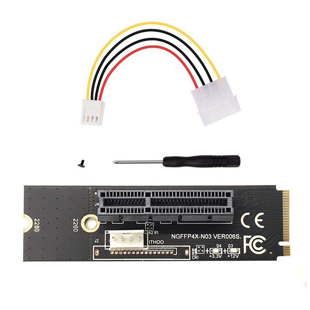 для M.2 NGFF на PCI-E 1X 4X Riser Card M2 M Key PCIe X4 Transfer со ...