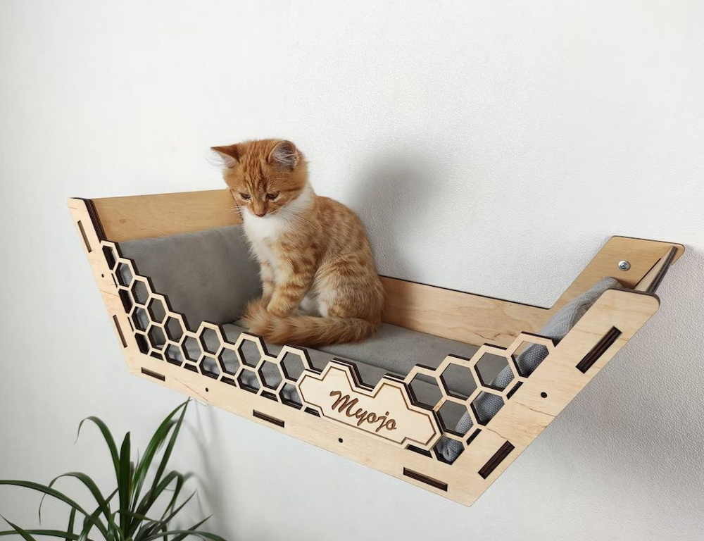 Подвесной кошачий лежак, настенный домик для кошки деревянный - купить с  доставкой по выгодным ценам в интернет-магазине OZON (836453029)