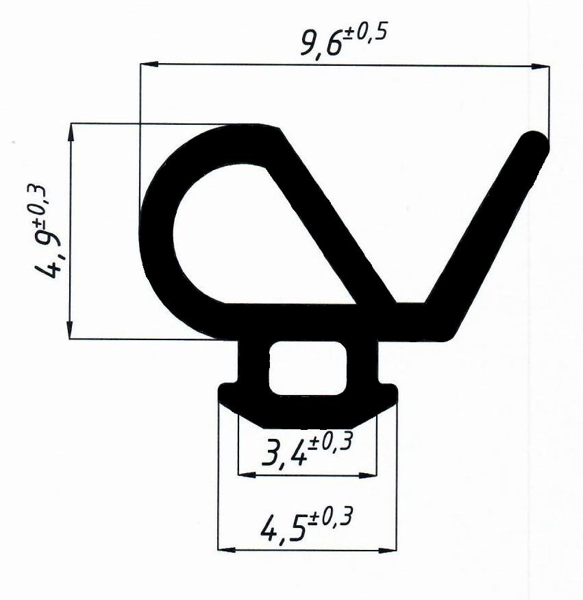 Уплотнитель для алюминиевых окон КПУ 19-1 (Упаковка 10 метров)  #1