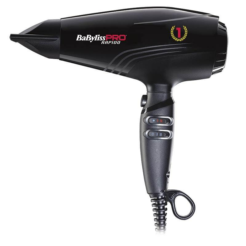 Фен BaByliss PRO Rapido Ferrari BAB7000IE Ionic, 2200 Вт, 3 насадки, с ионизацией, черный  #1