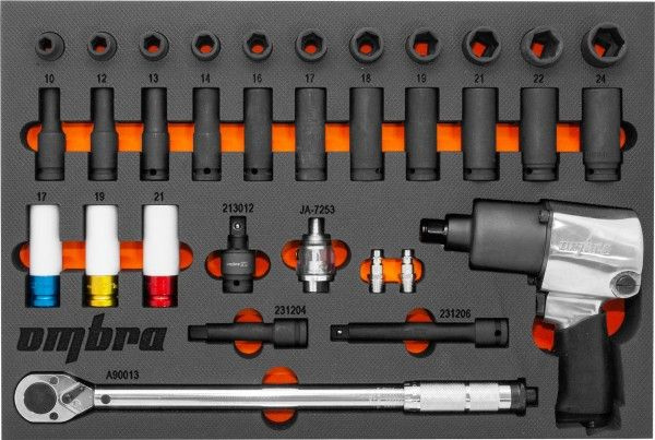 OMT33STE Набор с гайковертом, динамометрическим ключом и ударными головками в EVA ложементе 560х375 мм, #1