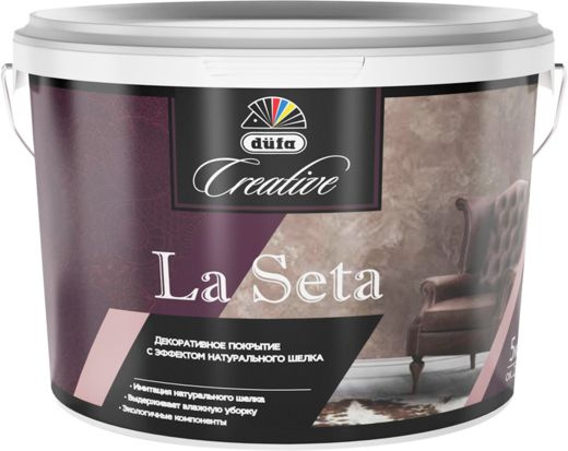 Покрытие декоративное Dufa Creative La Seta эффект натурального шелка база ARGENTO ST-001 5 кг.  #1