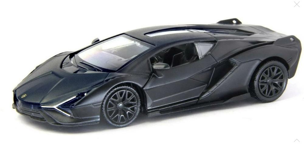 Машина металлическая RMZ City 1:32 Lamborghini Sian, черный матовый цвет, двери открываются  #1