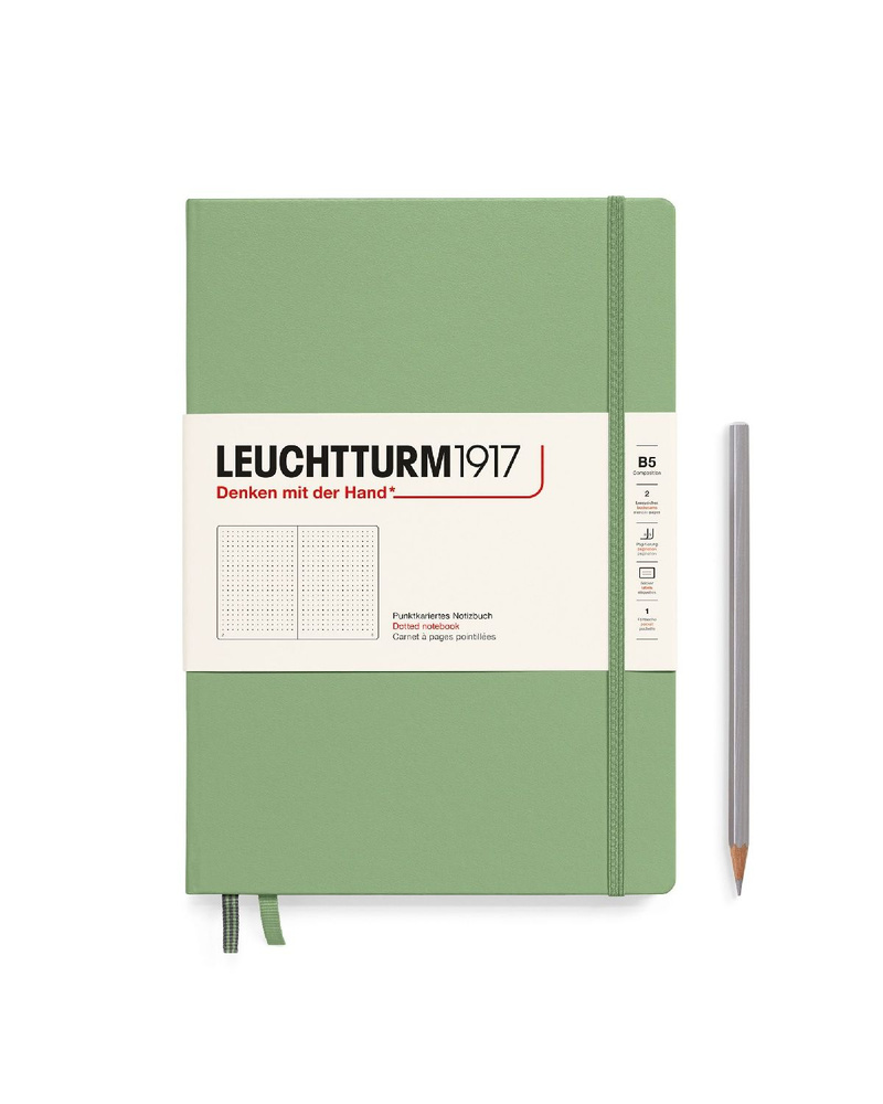 Блокнот Leuchtturm1917 Classic B5 (17.8x25.4см), 80г/м2, 219 стр. (109 л.), в точку, твердая обложка #1