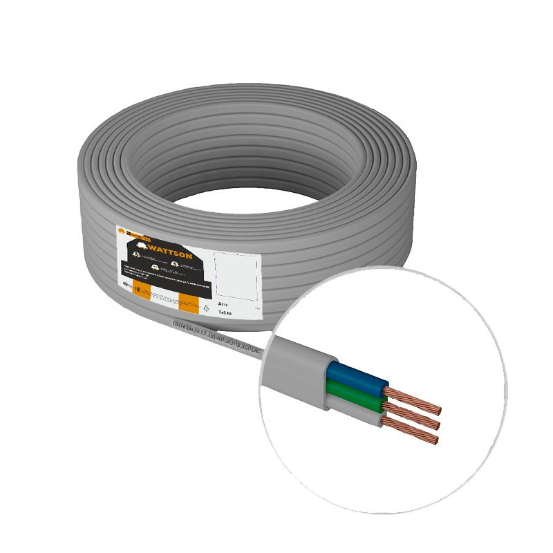 Электрический провод WATTSON okz ПУГНПбм 3 1.5 мм² - купить по выгодной ...