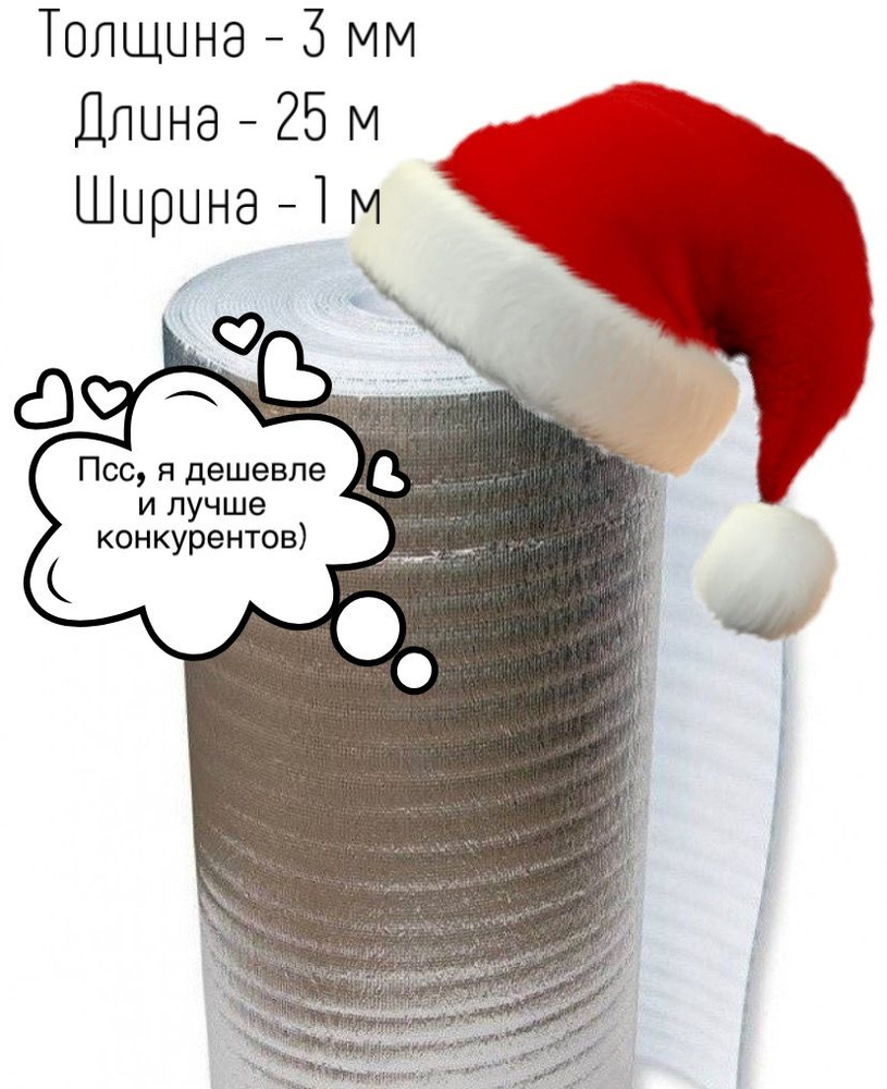 Отражающая изоляция с фольгой теплофол 2мм, 25м2 купить по доступной ...