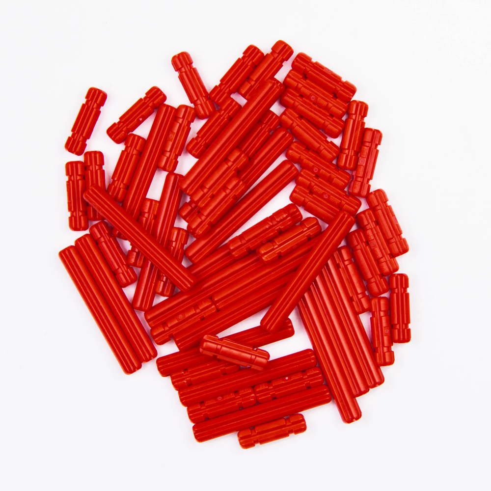 Набор деталей от Куботеки: красные крестовые оси зубчатые и оси длина 4  #1