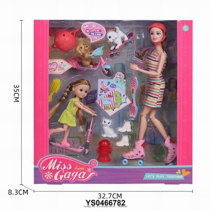 Кукла Саша с дочкой и питомцами на прогулке - купить с доставкой по ...