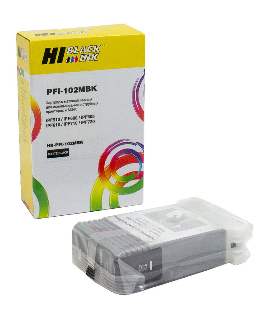 Картридж Hi-Black PFI-102MBk для Canon IPF-510/600/710, матовый черный #1