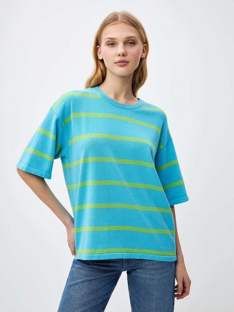 Футболка Sela, размер 42, цвет голубой, 100% хлопок - купить по ...