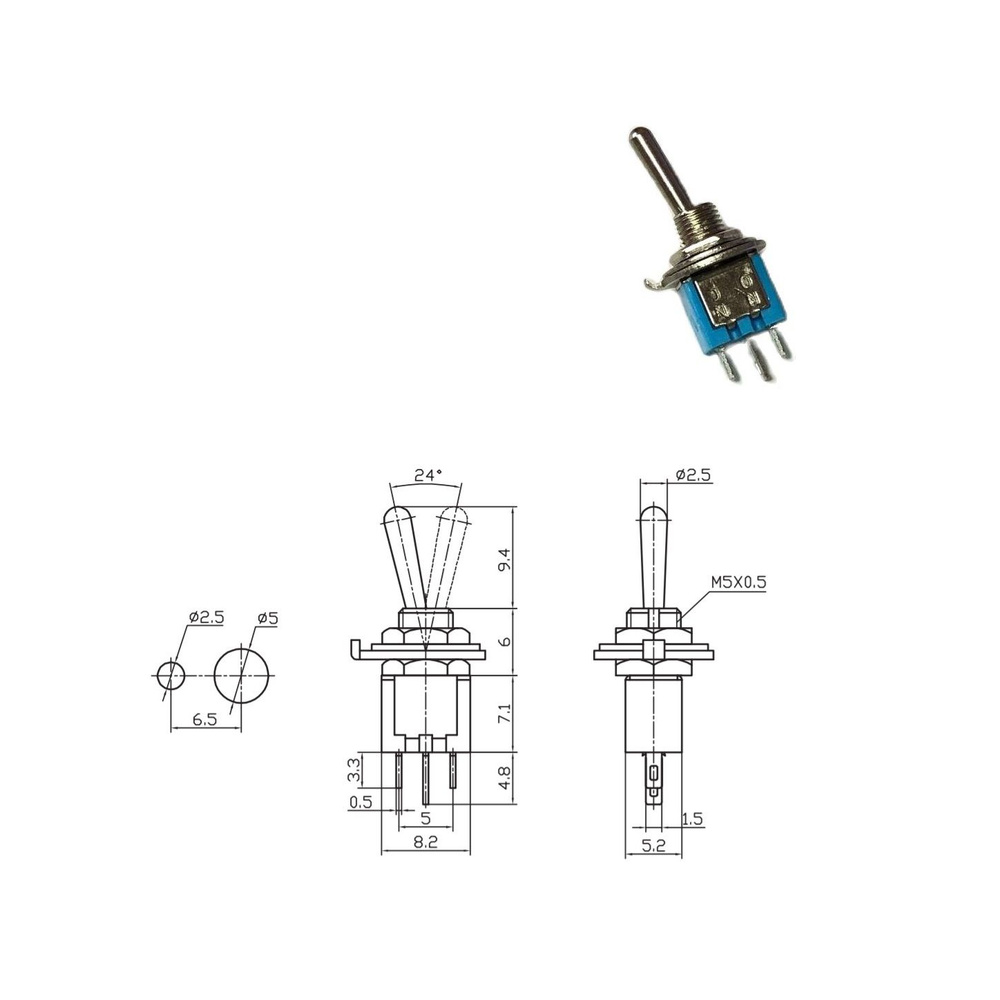 1 шт SMTS-102 Микротумблер типа SMTS 250 В 1.5 А / схема переключения ...