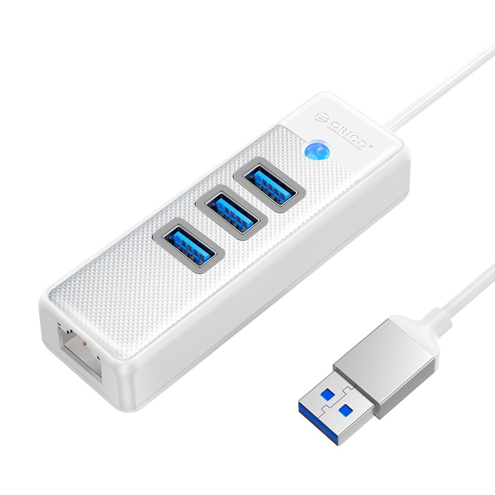 USB-концентратор ORICO PW3UR-U3 4 порта USB3.0-A 5 Гбит/с, RJ45 1000 МБ/с #1