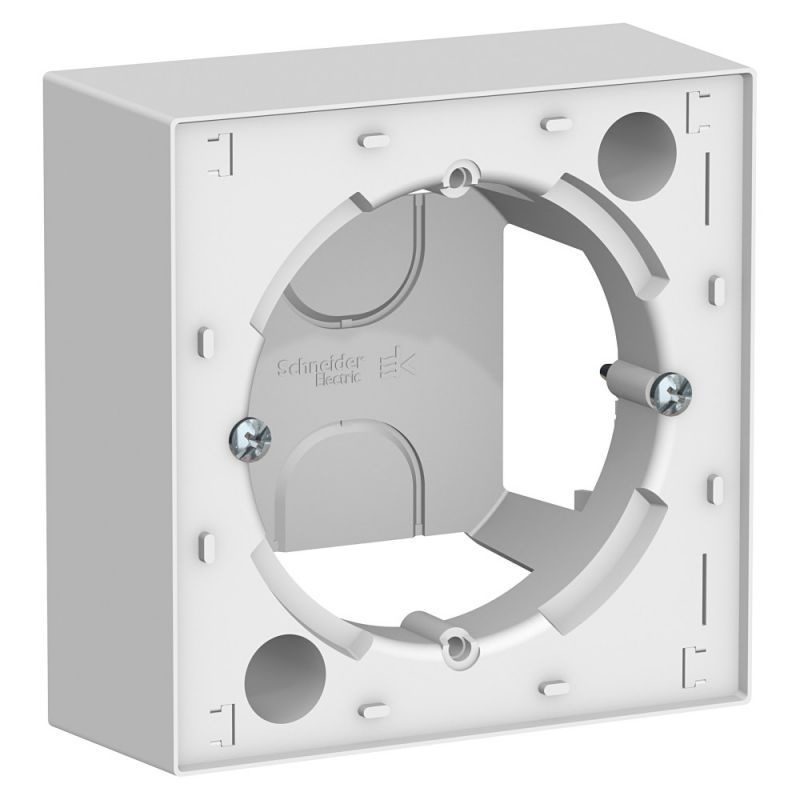 Коробка для наружного монтажа Schneider Electric Atlas Design ATN000100 открытая установка белая  #1