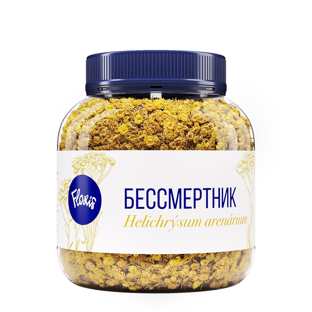 Чай травяной Floris "Бессмертник" в банке (цветки), сушеные цветки ...