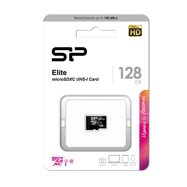 Карта памяти MicroSDXC_128 Gb Silicon Power Elite 100Mb/s б/ад UHS-I U1 SP128GBSTXBU1V10  #1