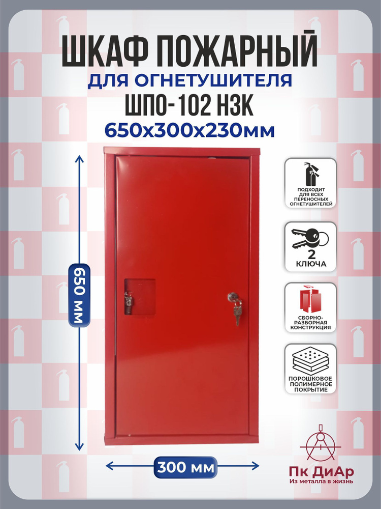Шкаф пожарный для огнетушителя ШПО 102 НЗК (сборно - разборный ...