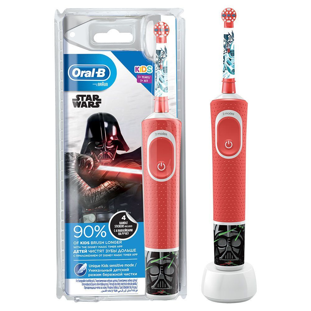 Braun Электрическая зубная щетка Oral-B Vitality D100.413.2K Kids Star Wars, красный  #1