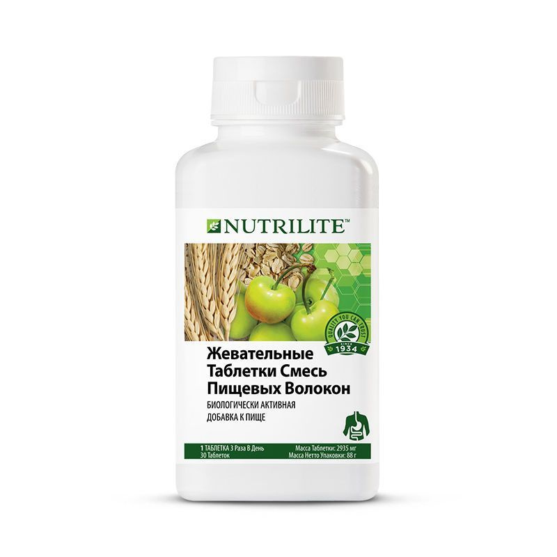 Amway NUTRILITE Жевательные таблетки Смесь пищевых волокон, 30 таб ...