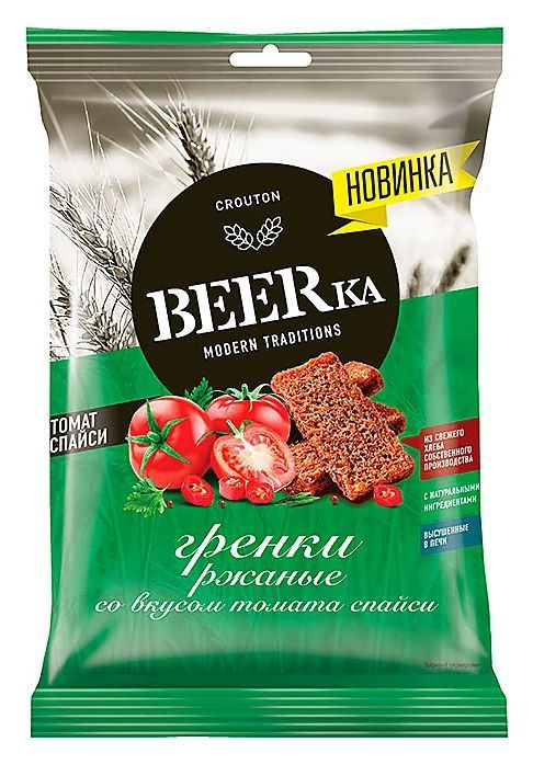 Beerka, гренки со вкусом томата спайси,34 шт по 60 г #1
