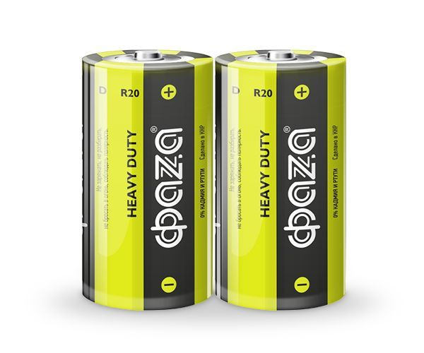 Батарейки большие ФАZА Heavy Duty R20 / батарейка D, 2 шт в комплекте ...