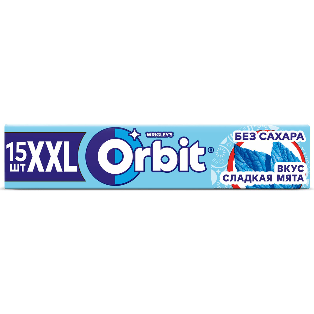 Жевательная резинка Orbit XXL Сладкая мята без сахара 20,4 г, комплект: 16 шт.  #1