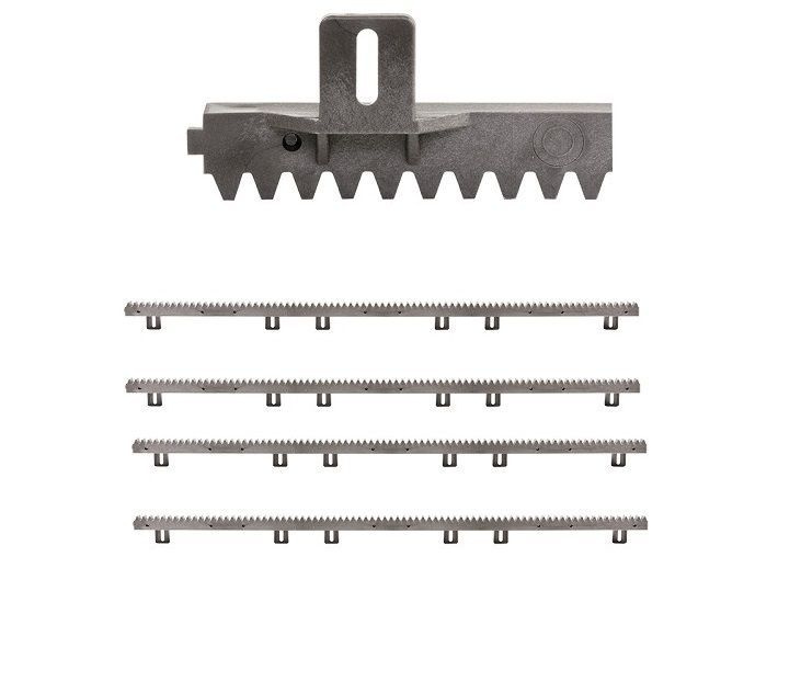 Усиленная нейлоновая зубчатая рейка (4шт) с металлическим сердечником для откатных ворот, 6 верхних креплений. #1