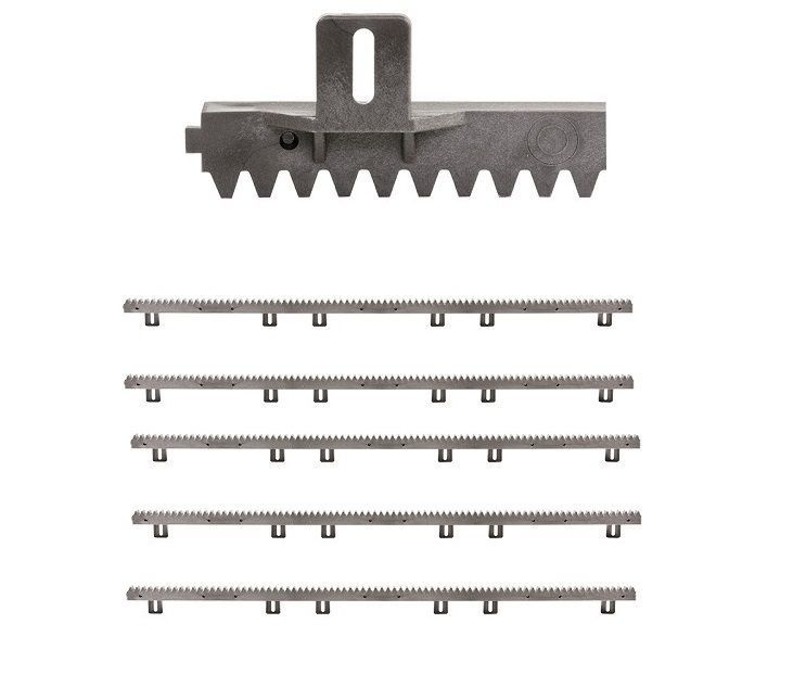 Усиленная нейлоновая зубчатая рейка (5шт) с металлическим сердечником для откатных ворот, 6 верхних креплений. #1
