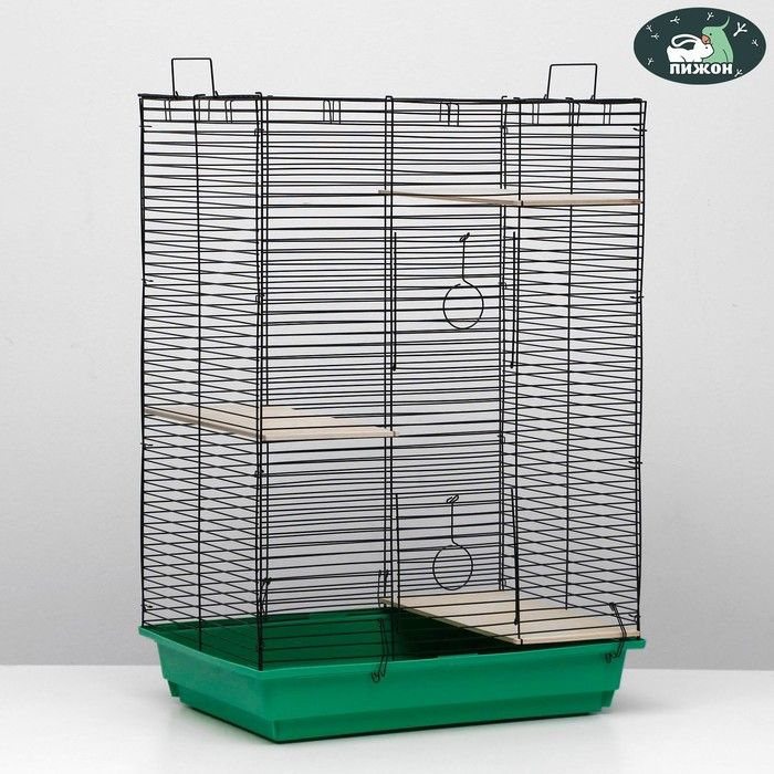 Клетка для шиншилл "Пижон" №7, с 3-я деревянными этажами, 58х40х82 см ...