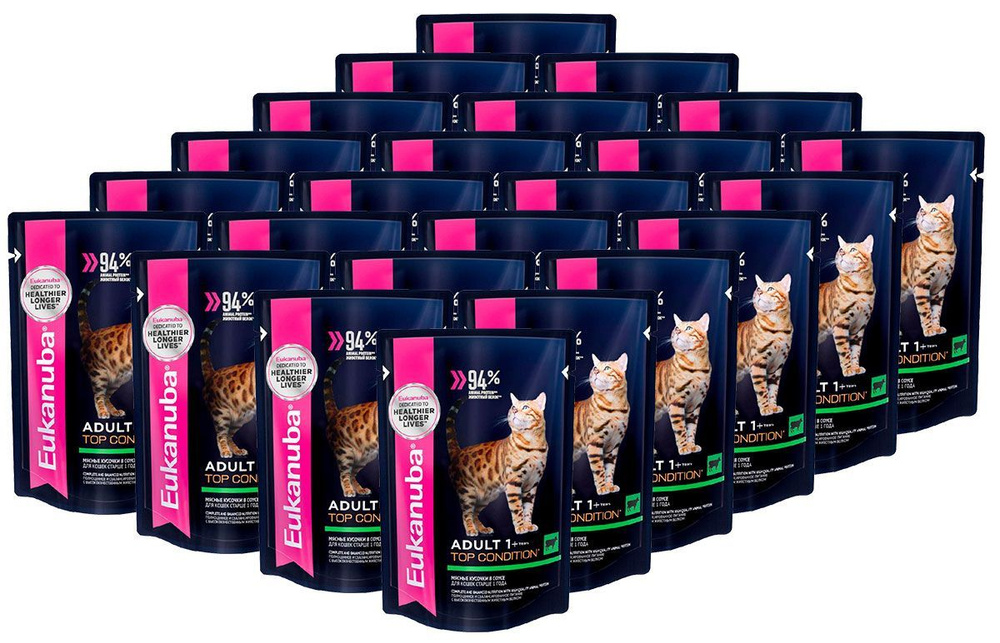 Консервы EUKANUBA CAT ADULT BEEF для взрослых кошек с говядиной в соусе (85 гр х 24 шт)  #1