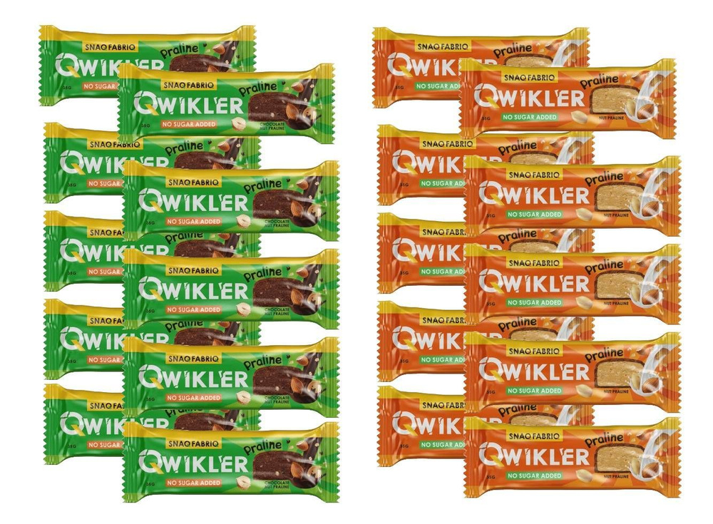 Батончик БЕЗ сахара глазированный в шоколаде QWIKLER (Квиклер) ассорти ...