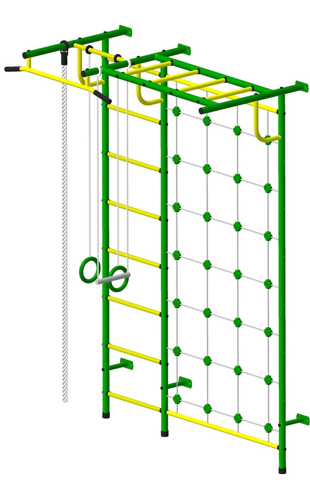 Детский спортивный комплекс "Пионер - С4С" зелено-жёлтый, крепление к ...