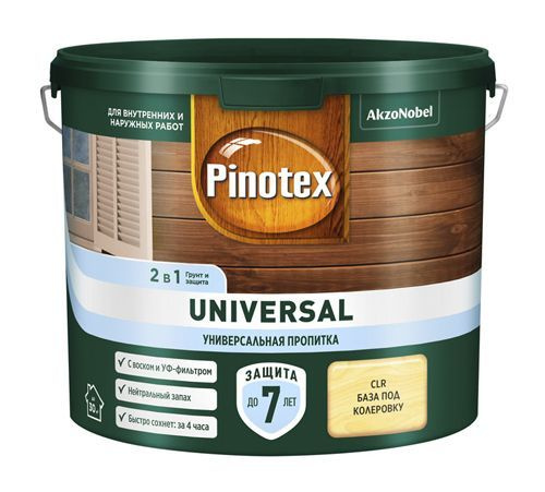 Универсальная пропитка для дерева 2 в 1 PINOTEX Universal база CLR 2,5 л  #1