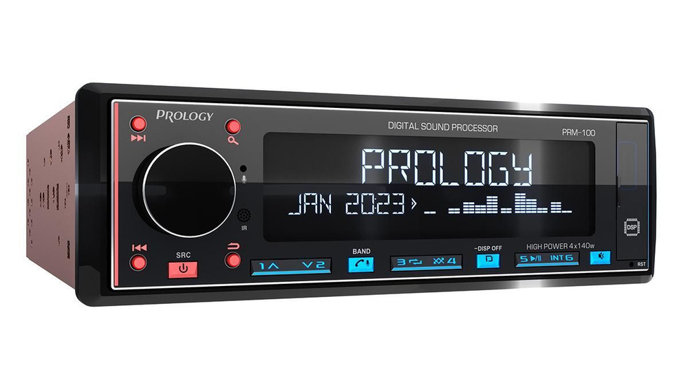 Автомагнитола PROLOGY PRPRM100 POSEIDON 1DINFM/USB/BT РЕСИВЕР DSP процессор 4х140 Вт.  #1