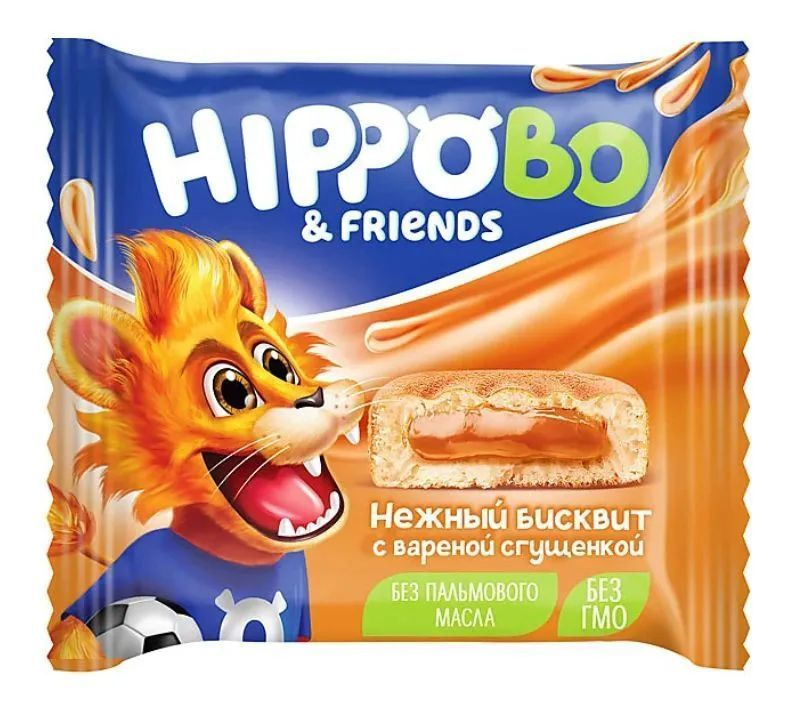 Бисквитное пирожное с варёной сгущёнкой Hippo Bondi & Friends, 12 шт*32гр  #1
