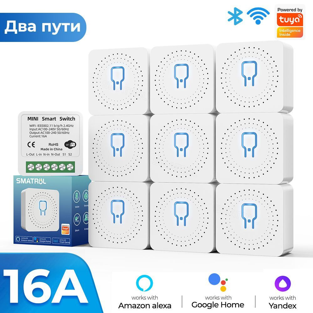 10 куска Мини-переключатель WiFi реле Tuya WIFi Mini Smart Switch 16A 2  Ways Control - купить с доставкой по выгодным ценам в интернет-магазине  OZON (1064074385)