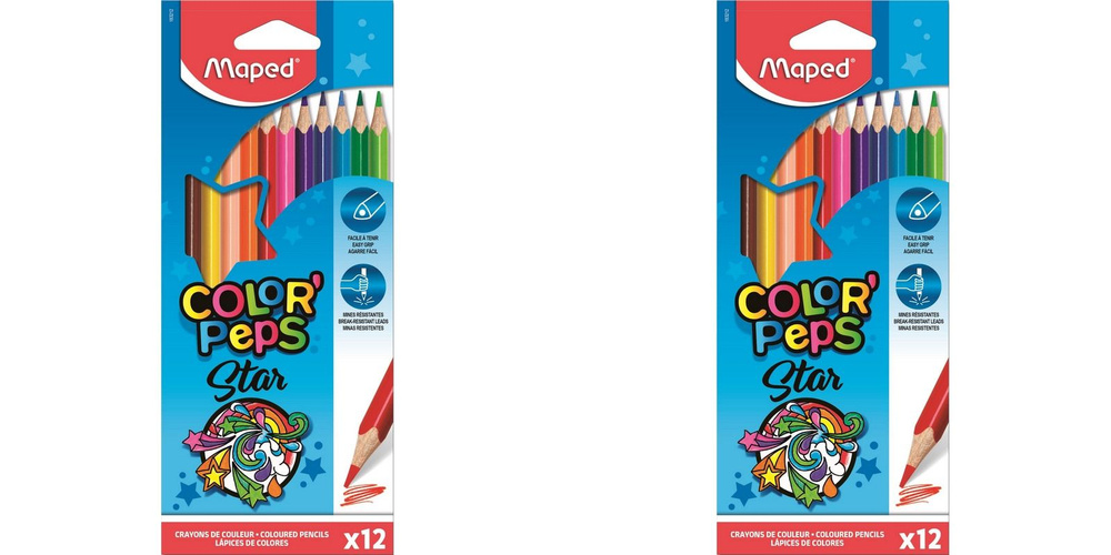 Maped Карандаши цветные 12 цветов, 2 уп - купить с доставкой по ...