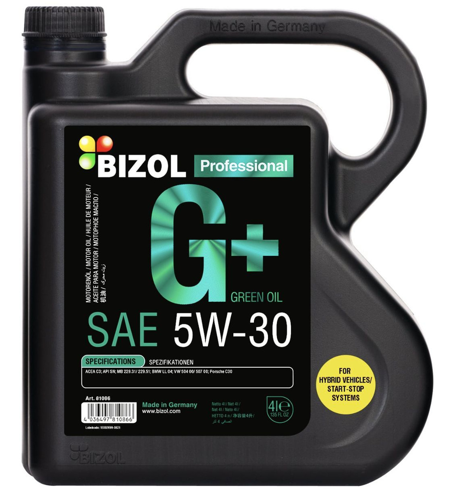 Масло моторное BIZOL 5W-30 Синтетическое - купить в интернет-магазине ...