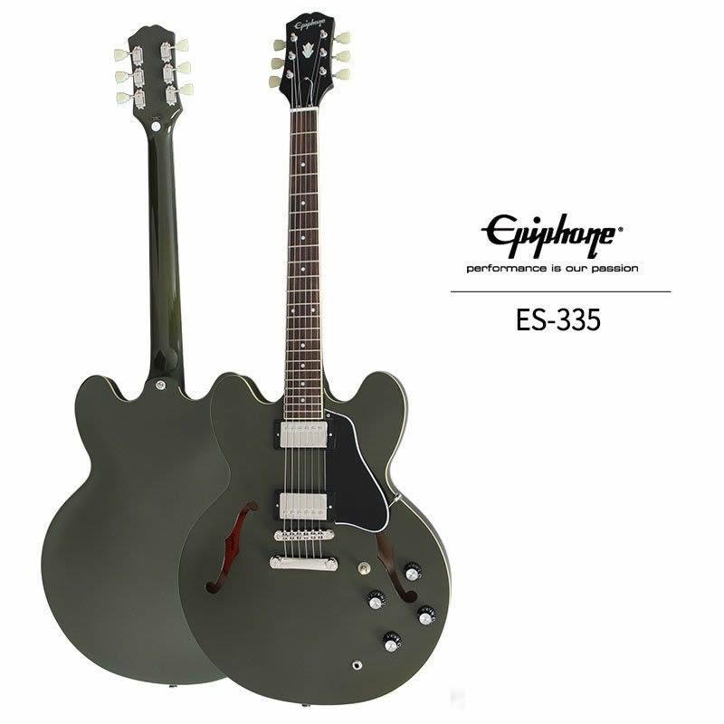 Epiphone ES-335 ODG Olive green Профессиональная электрогитара - купить ...