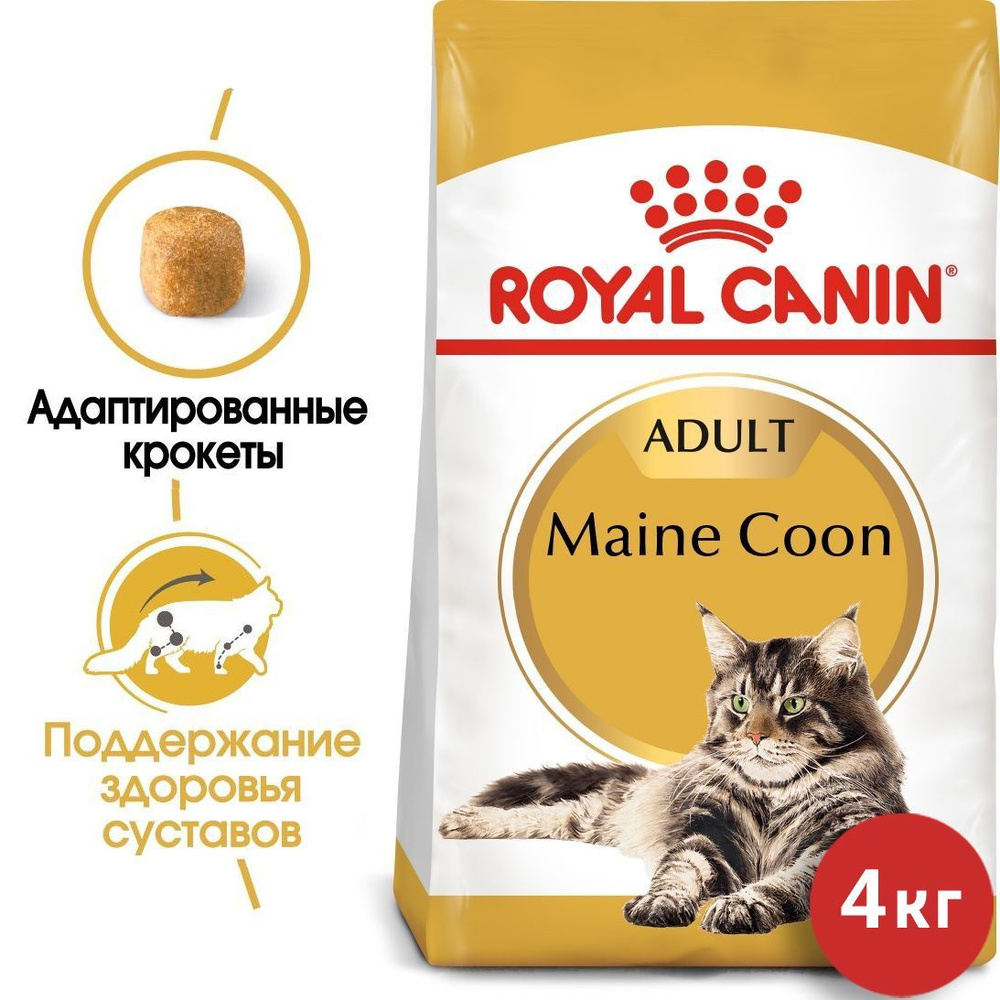 Royal Canin Сухой корм для кошек породы Мэйн Кун, 4 кг / Роял Канин ...