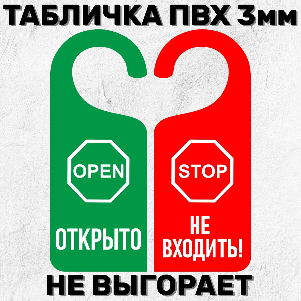 Таблички на ручку двери Открыто/Закрыто 20х8 см 2шт, 20 см, 8 см - купить в  интернет-магазине OZON по выгодной цене (974637487)