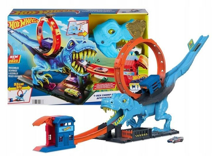 Игрушечный трек Hot Wheels City- Игровой набор петля T-Rex Crocodilt-Rex Loop + машинка - Хот Вилс Ти-Рекс #1