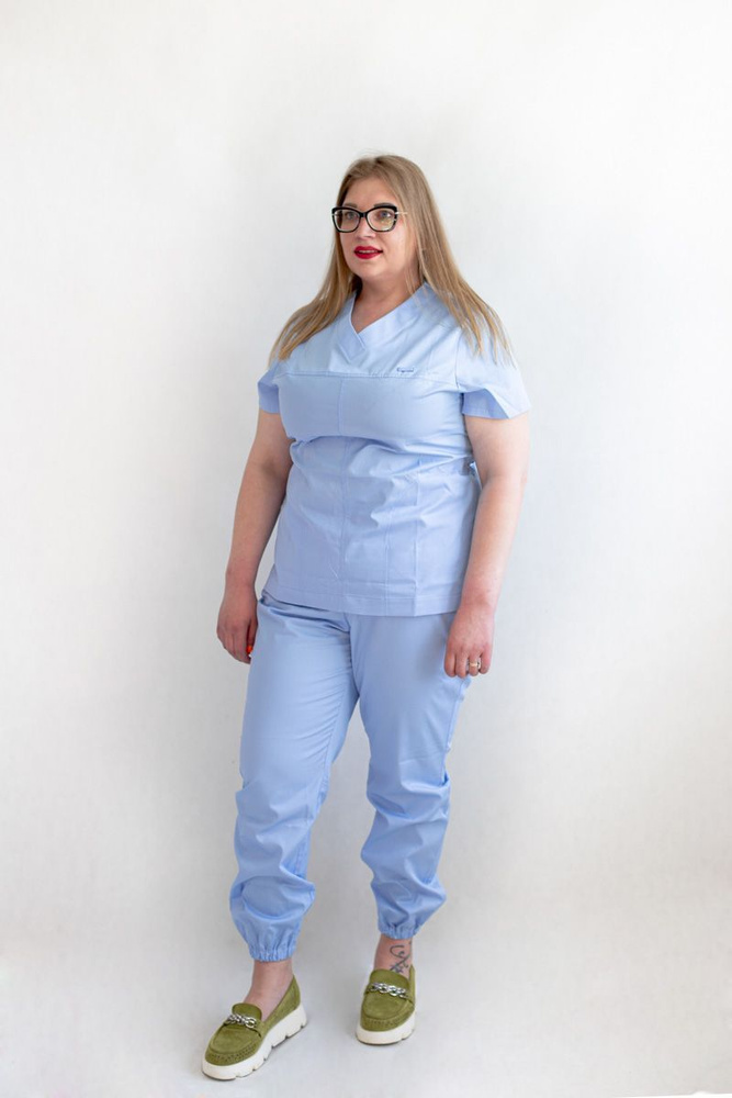 Медицинский костюм женский голубой / Спецодежда для медиков / Униформа ...