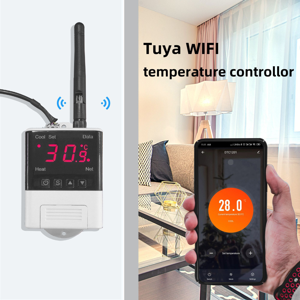 Умный термостат Tuya Minco heat DTC2201 Wifi AC 220V Регулятор температуры  с внешним датчиком для нагрева и охлаждения