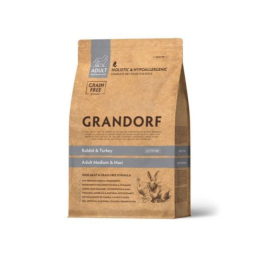Grandorf для собак средних и крупных пород кролик с индейкой - купить с ...