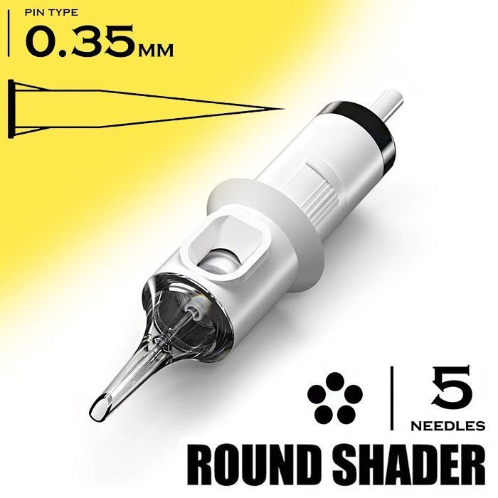 Картриджи для тату и перманентного макияжа QUELLE Premium Round Shader 35/5RS 0,35мм - 20шт/уп  #1